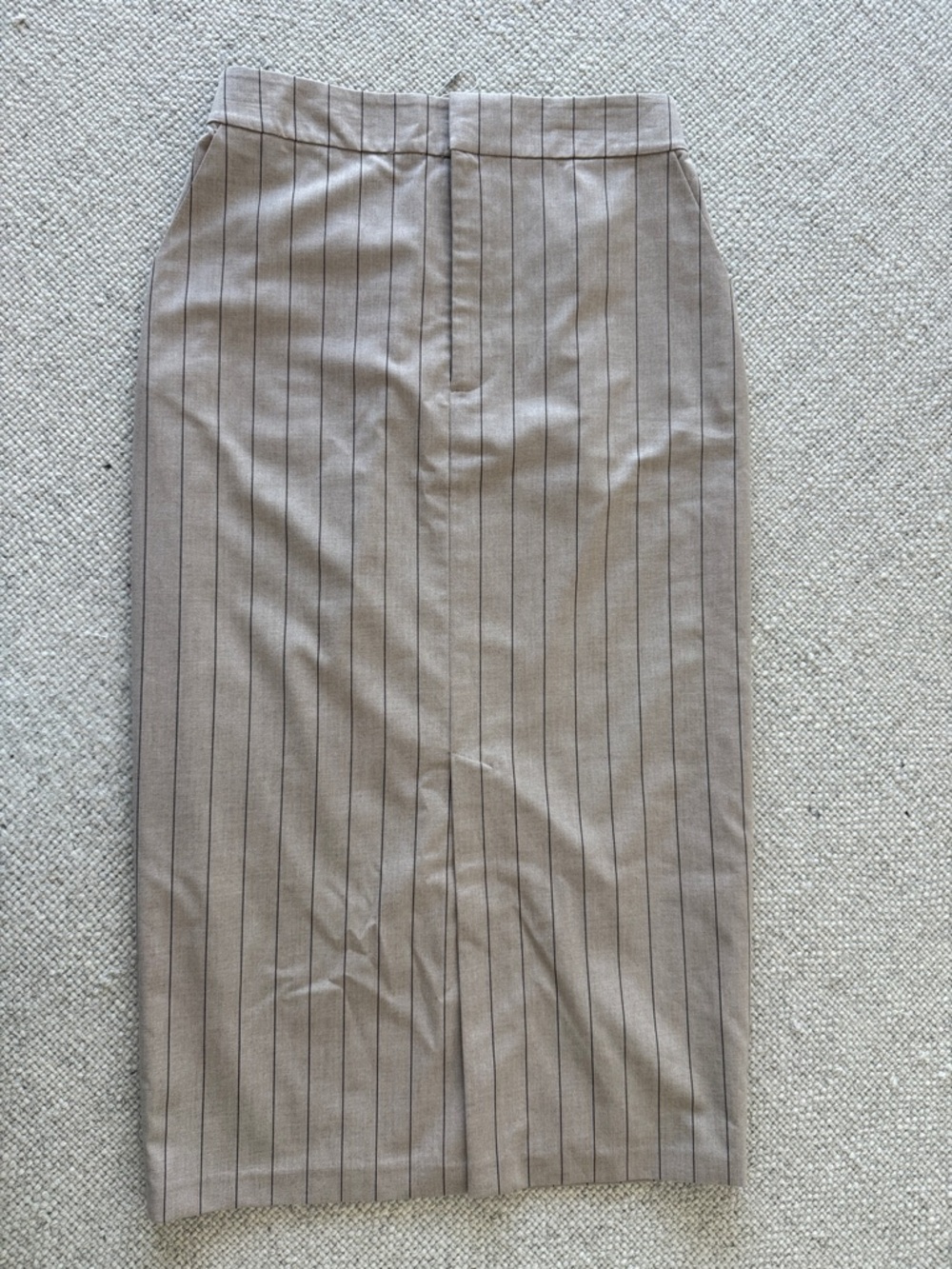 Favorite Daughter Taupe Pinstripe Pencil Skirt